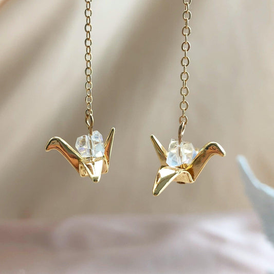 [] Paper Crane Earrings