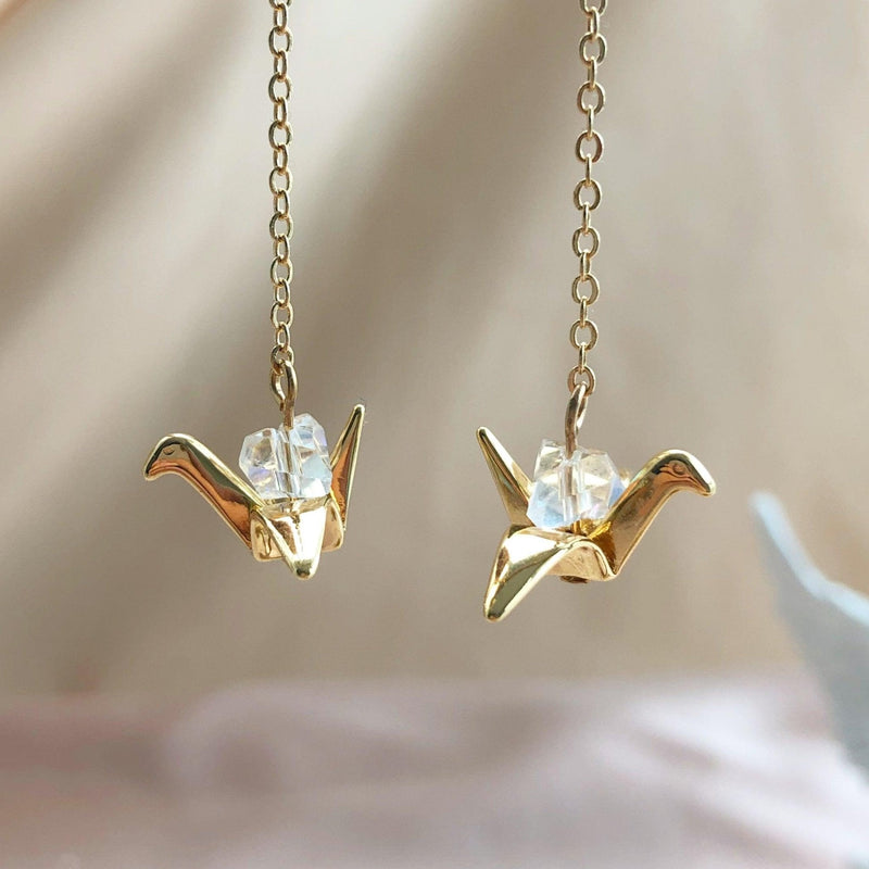 [] Paper Crane Earrings