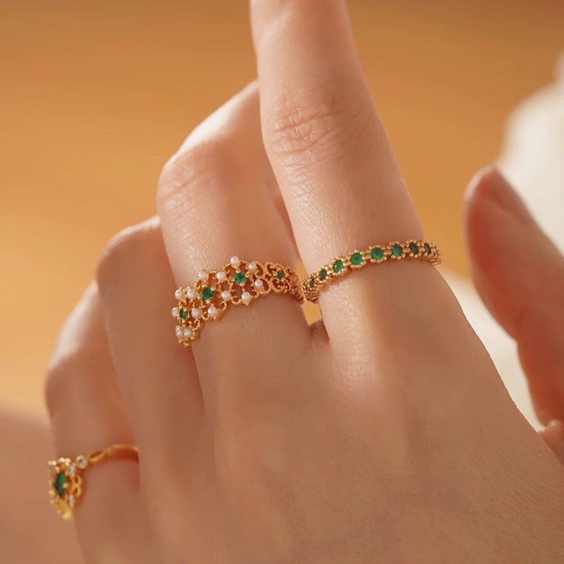 [sample ] Pavé Emerald Ring