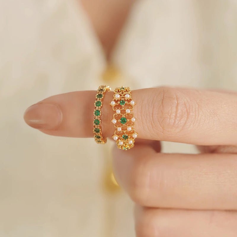 [sample ] Pavé Emerald Ring