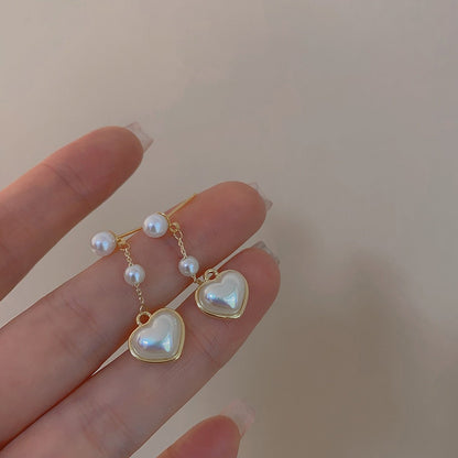 [sample ] Pearl Heart Earrings