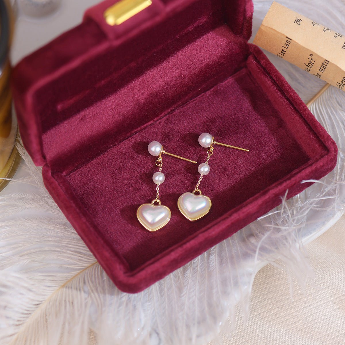 [sample ] Pearl Heart Earrings