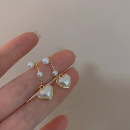 [sample ] Pearl Heart Earrings
