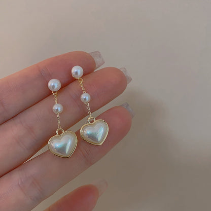 [sample ] Pearl Heart Earrings