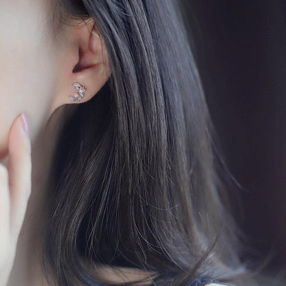 Pearly Moon Stud Earrings