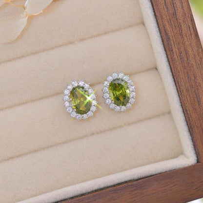 Peridot Baroque Stud Earrings