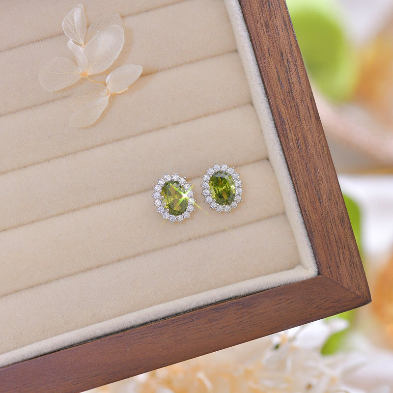 Peridot Baroque Stud Earrings