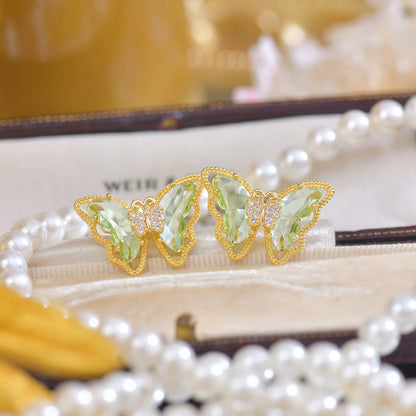 Peridot Butterfly Earrings