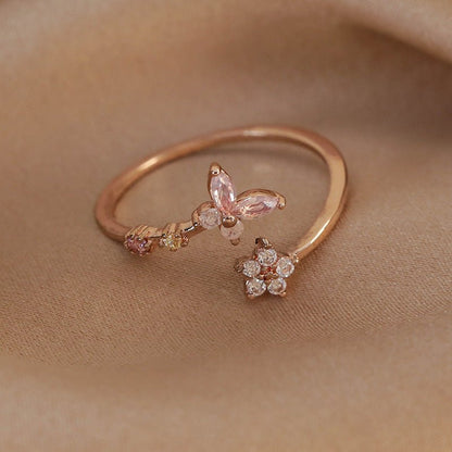 Pink Butterfly Ring
