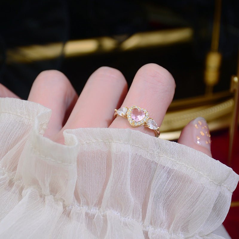 Lila Pink Heart Ring