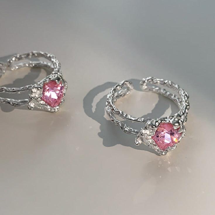 [] Pink Heart Ring