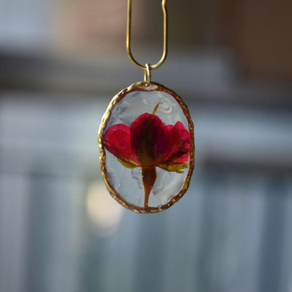 Red Rose Real Flower Necklace