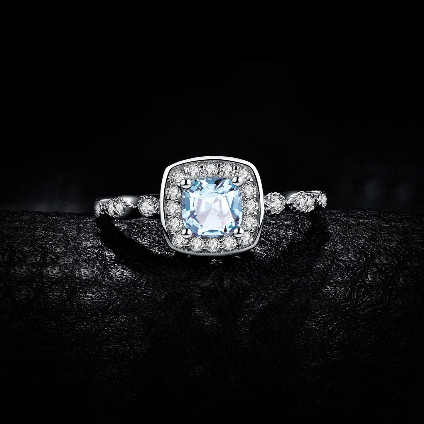 Majestic Blue Topaz Silver Ring