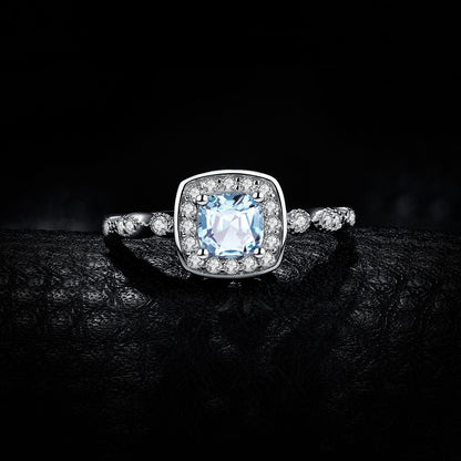 Majestic Blue Topaz Silver Ring