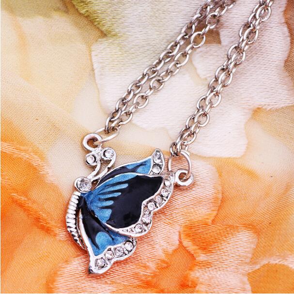 Charming Blue Butterfly Necklace