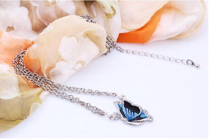 Charming Blue Butterfly Necklace