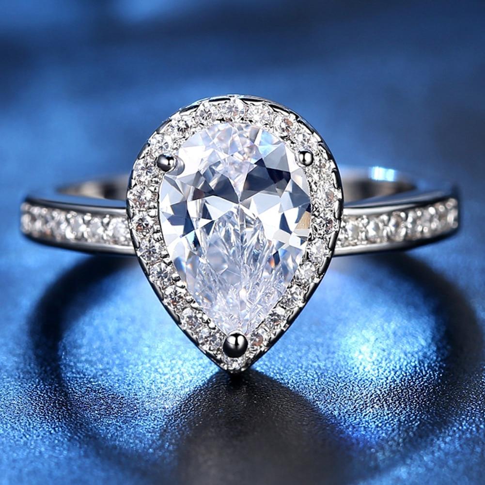 Water Drop Crystal Princess Ring