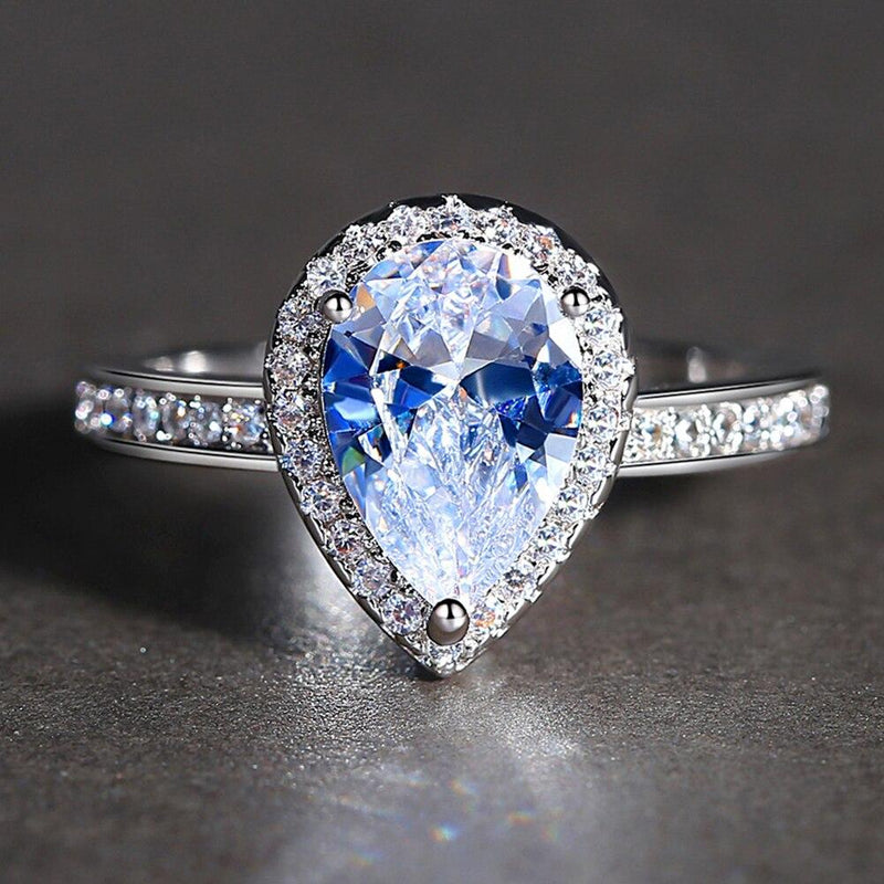 Water Drop Crystal Princess Ring