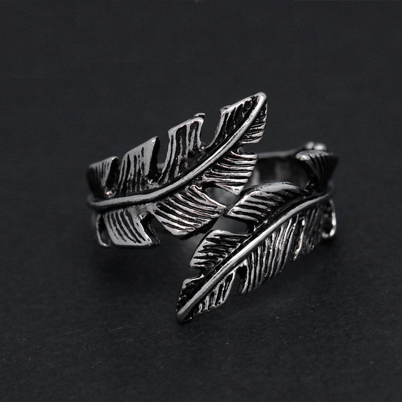 Feather Titanium Steel Wrap Ring