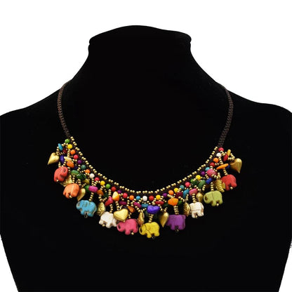 Rainbow Elephant Necklace