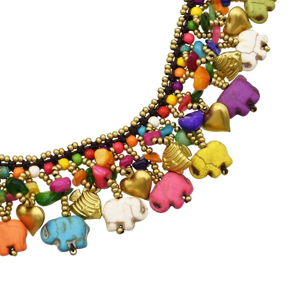 Rainbow Elephant Necklace