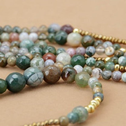 Triple Layer Indian Agate Necklace