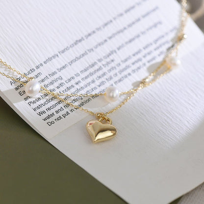 Lizzy Puffy Heart Necklace Set
