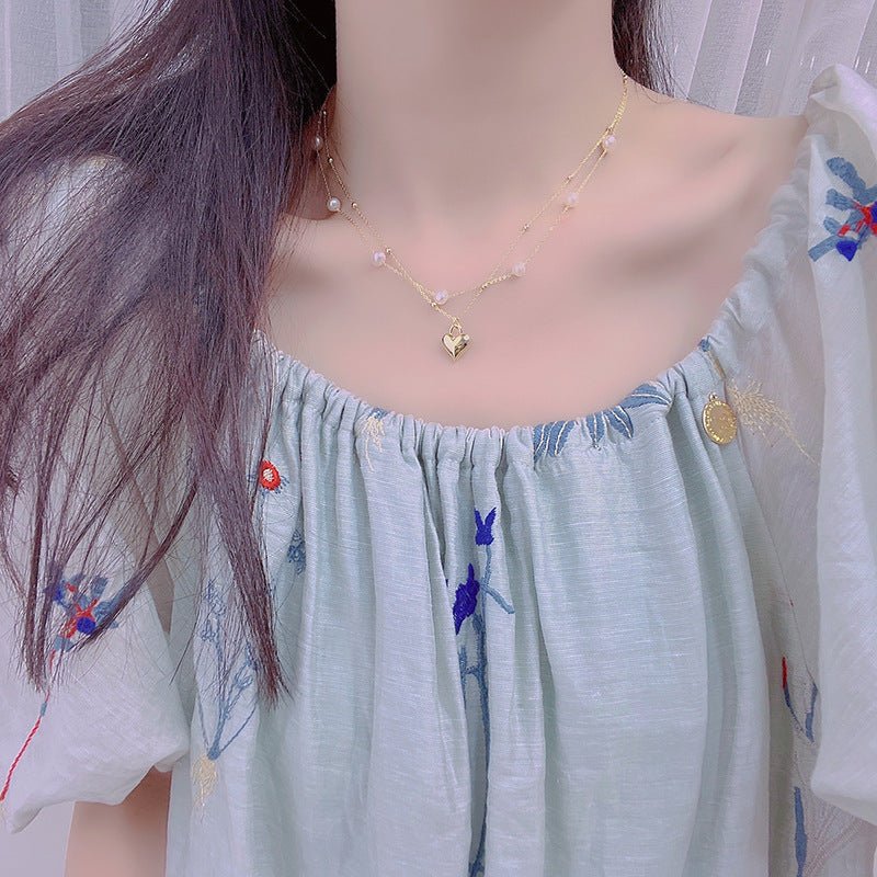 Lizzy Puffy Heart Necklace Set
