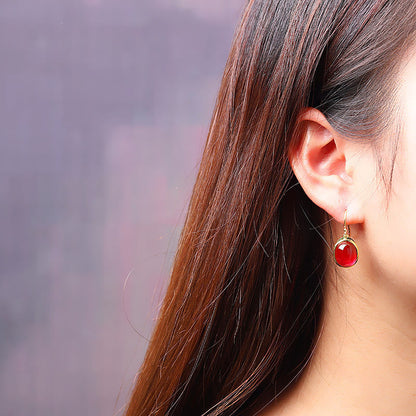 Red Corundum Spiritual Earrings for Confidence and Courage