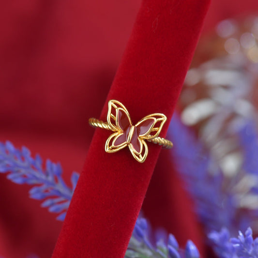 Red Mariposa Ring