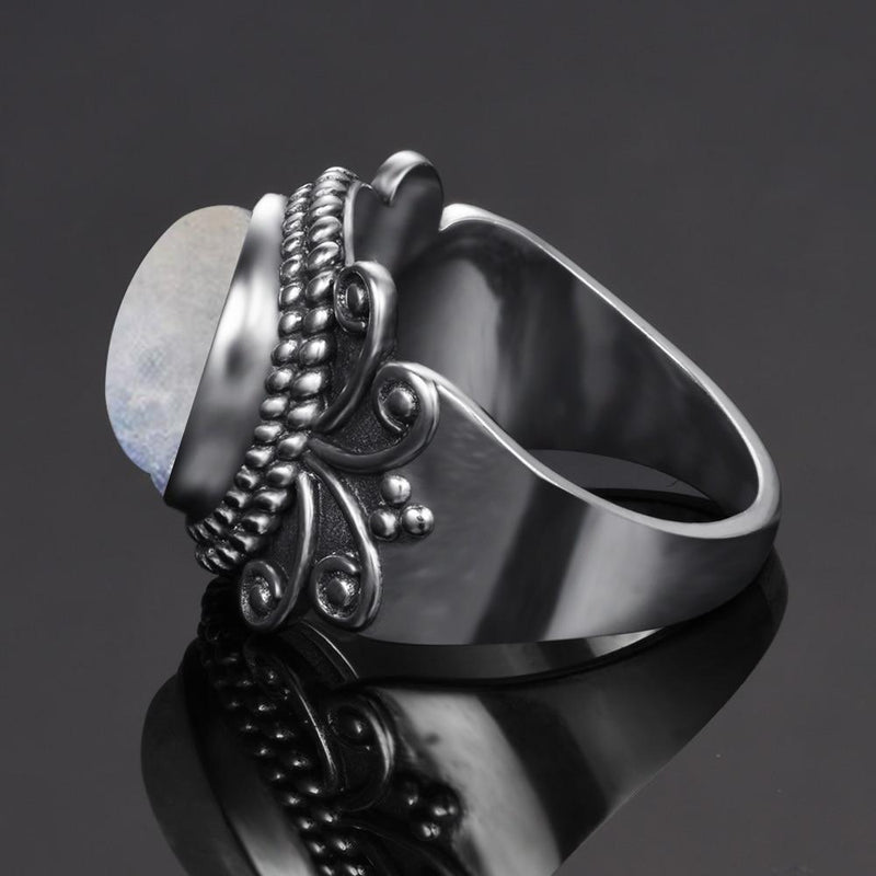Classic Oval Moonstone Silver Ring