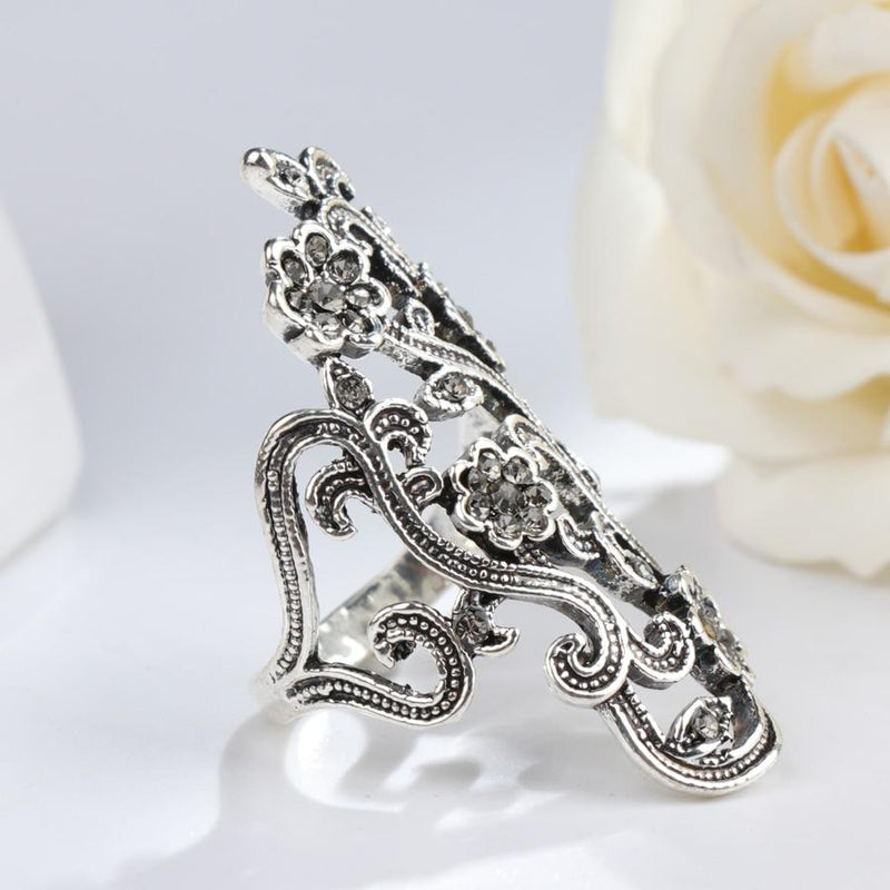Crystal Flower Vines Ring