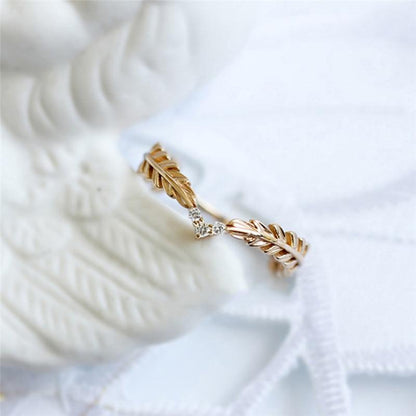 Golden Olive Wreath Ring