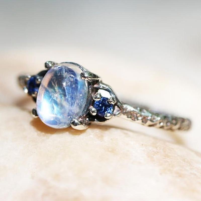 Icy Blue Moonstone Ring