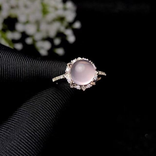 Majestic Rose Quartz Silver Ring