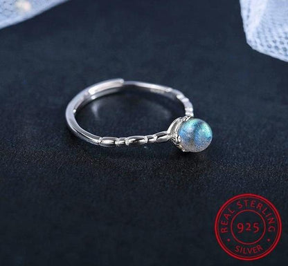 Mystic Moonstone Silver Ring