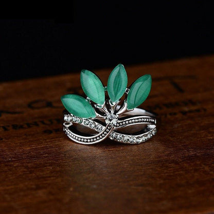Natural Agate Jade Crystal Ring