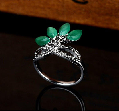 Natural Agate Jade Crystal Ring