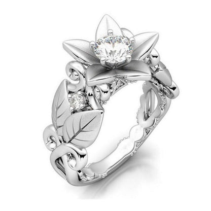 Rhinestone Crystal Flower Ring