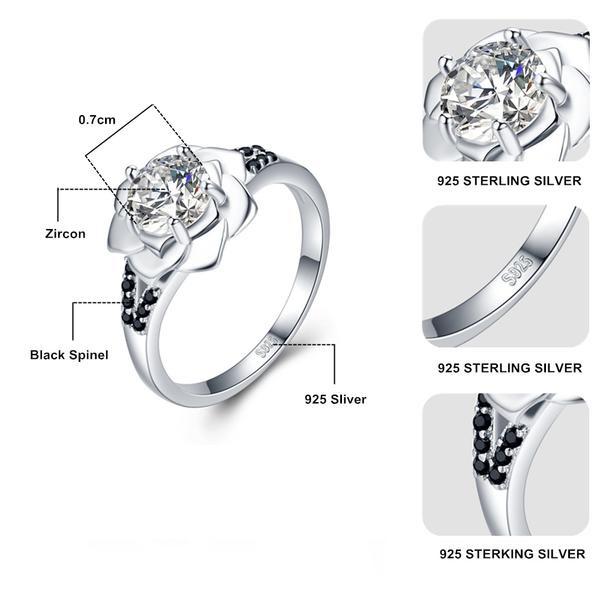 Romantic Flower Silver Ring