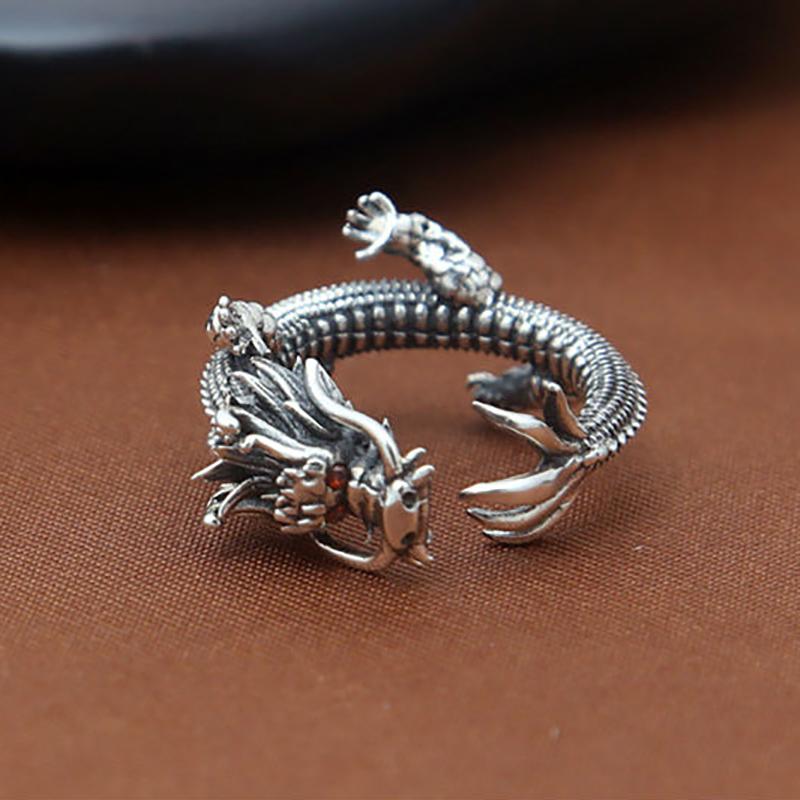 The Enchanted Thai Dragon Silver Ring