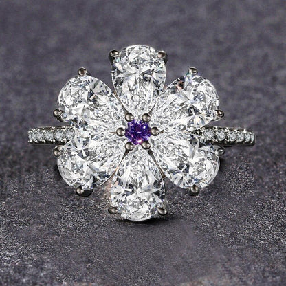 The Sparkling Flower Silver Ring