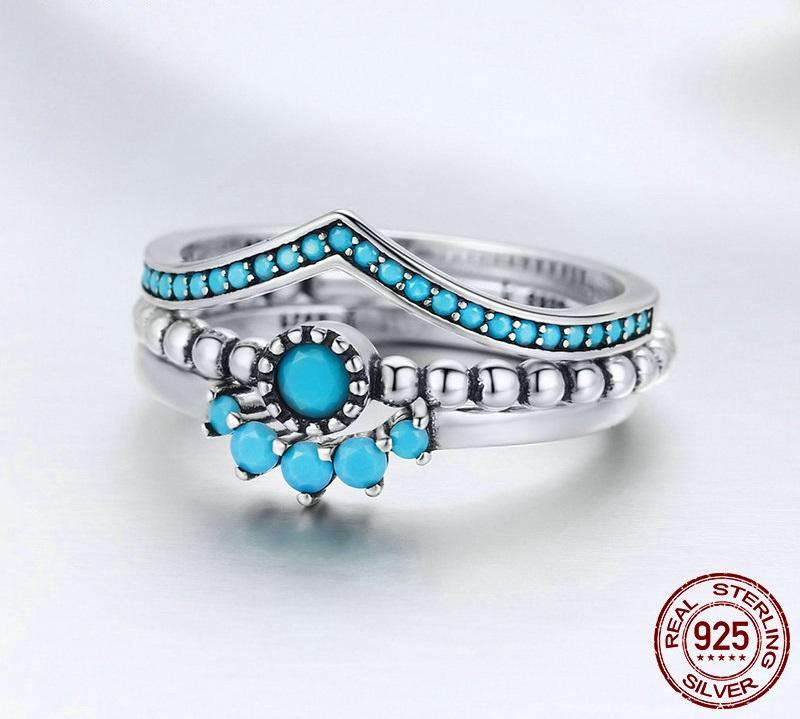 Turquoise Sterling Silver Ring Set