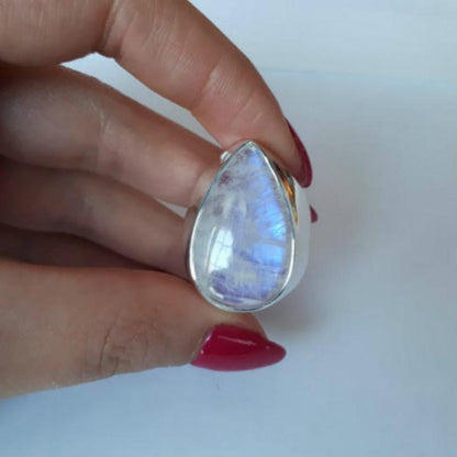 Water Drop Moonstone Ring