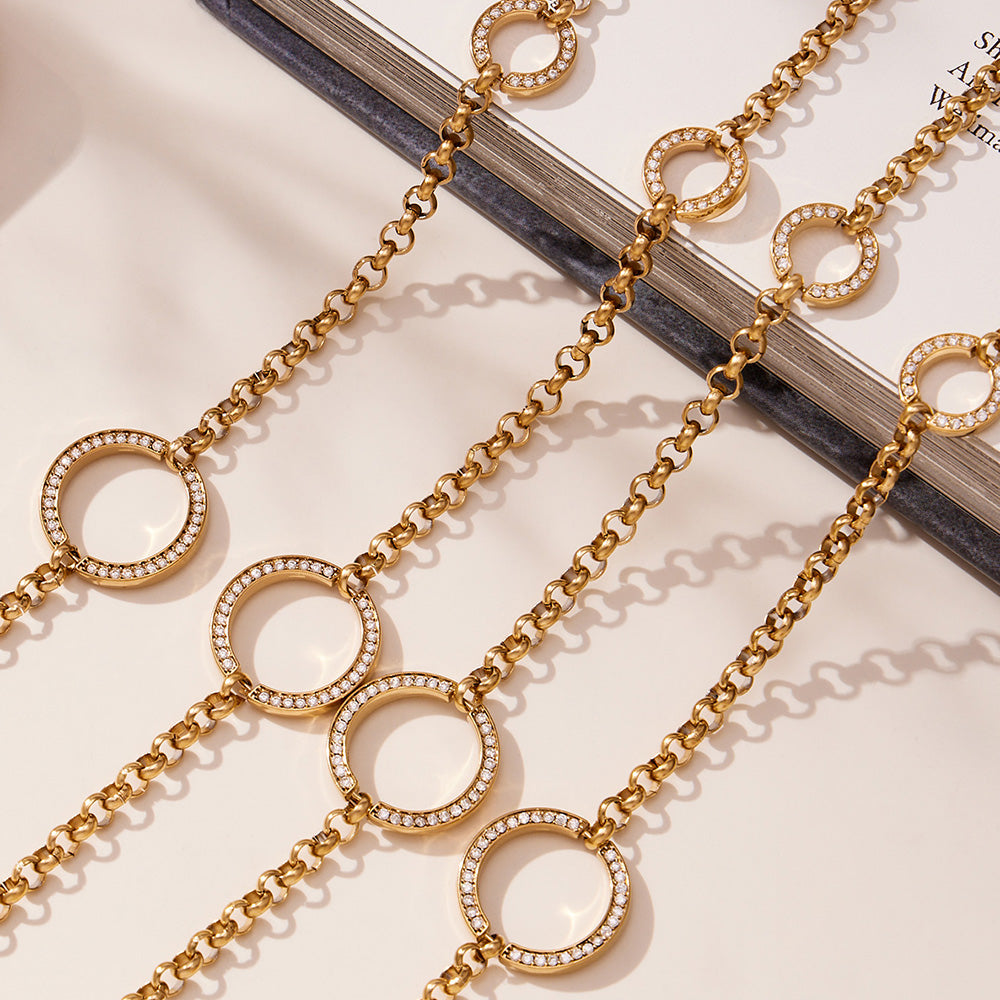 The Soleil Linked Circle Long Necklace