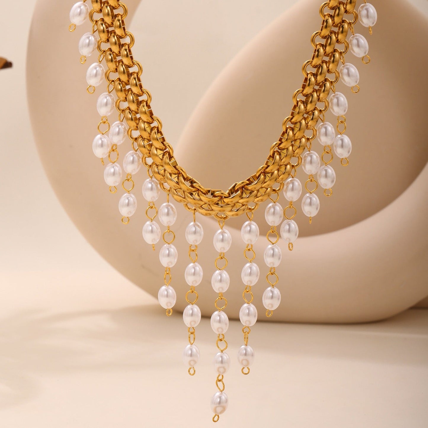 Woven Pearl Necklace
