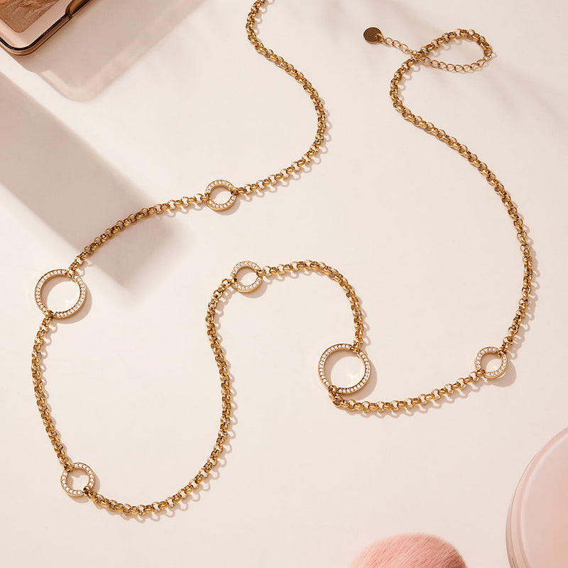 The Soleil Linked Circle Long Necklace