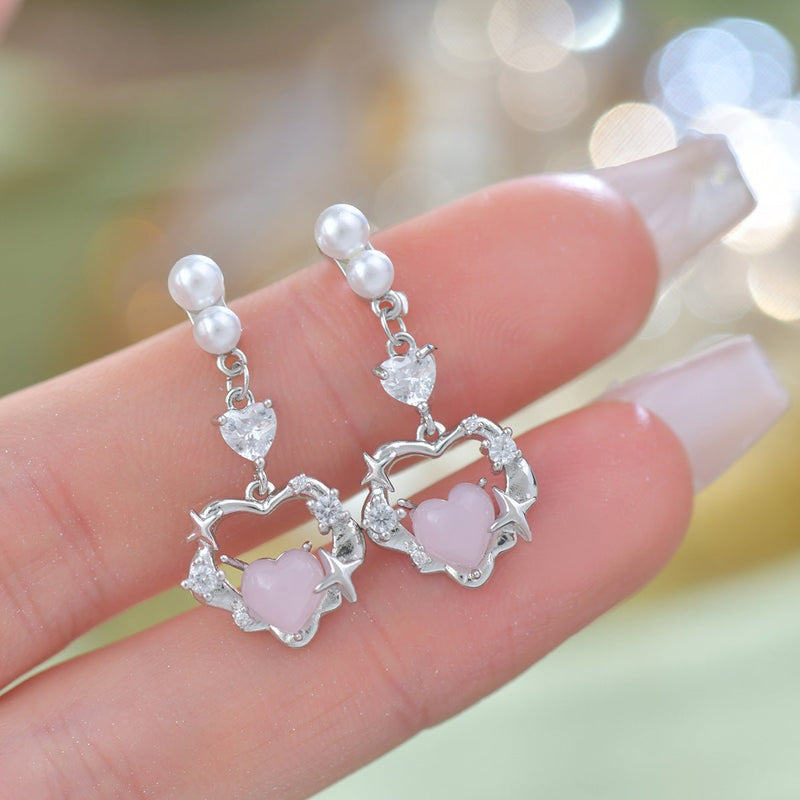 Rosé Heart Earrings