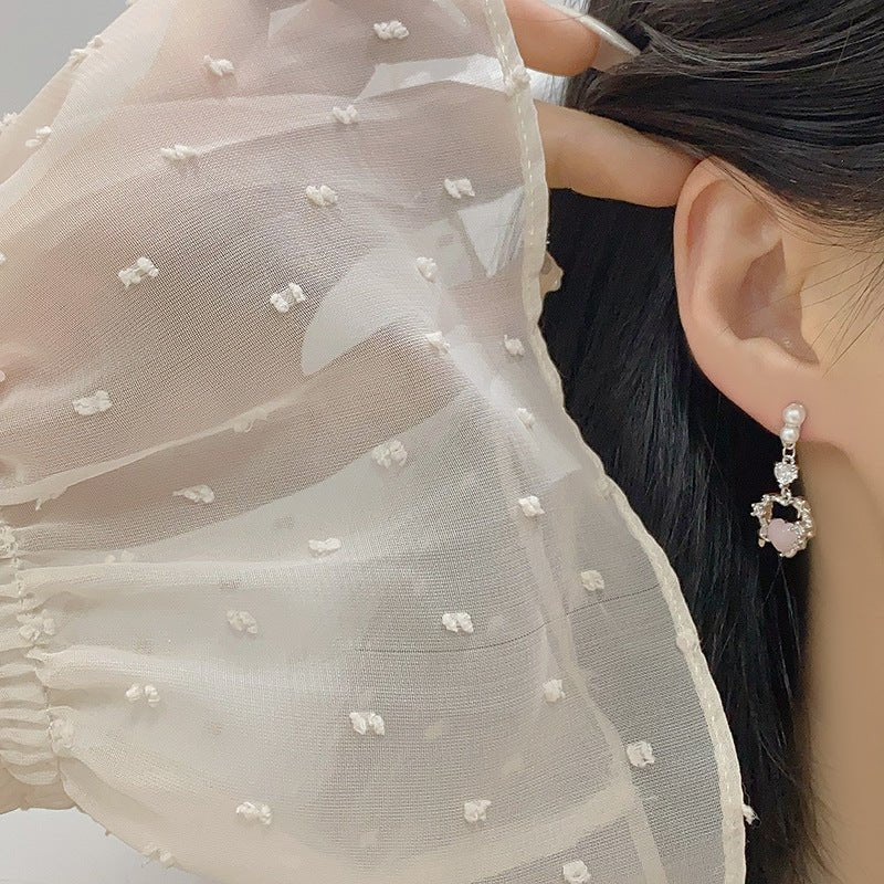 Rosé Heart Earrings
