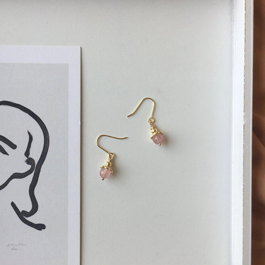 [] Rose Quartz Earrings
